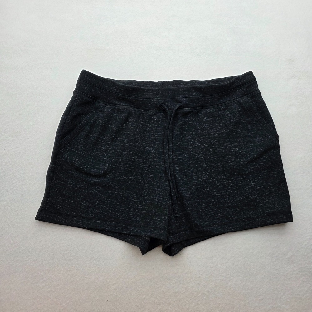 32‎ Degree Cool Sweat Shorts Mens L Black Heathered Drawstring Gym Running